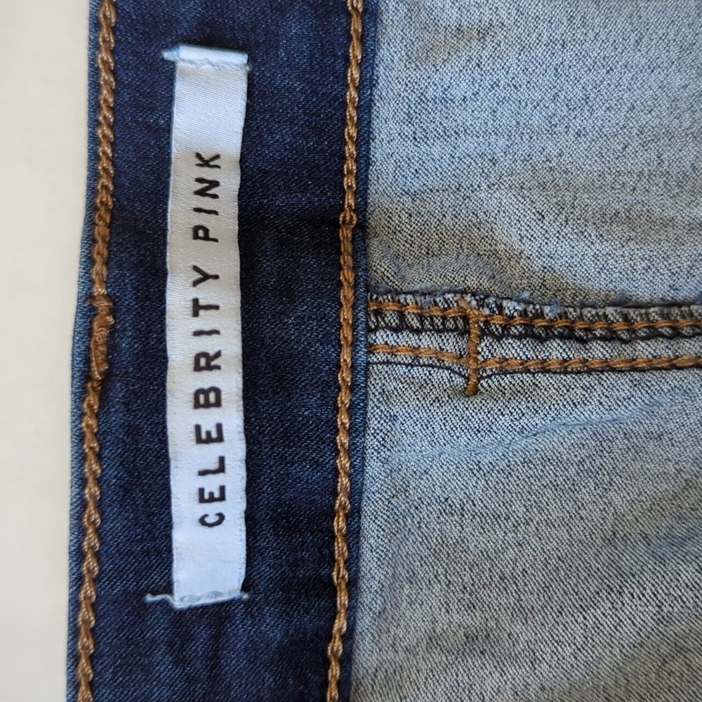 Celebrity Pink Button Up Denim Skirt Junior 5/27 Blue - Picture 2 of 9
